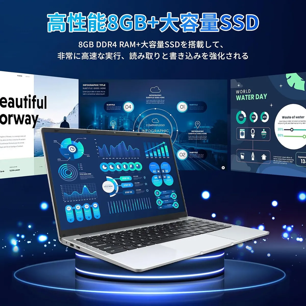 8GBメモリと大容量SSD